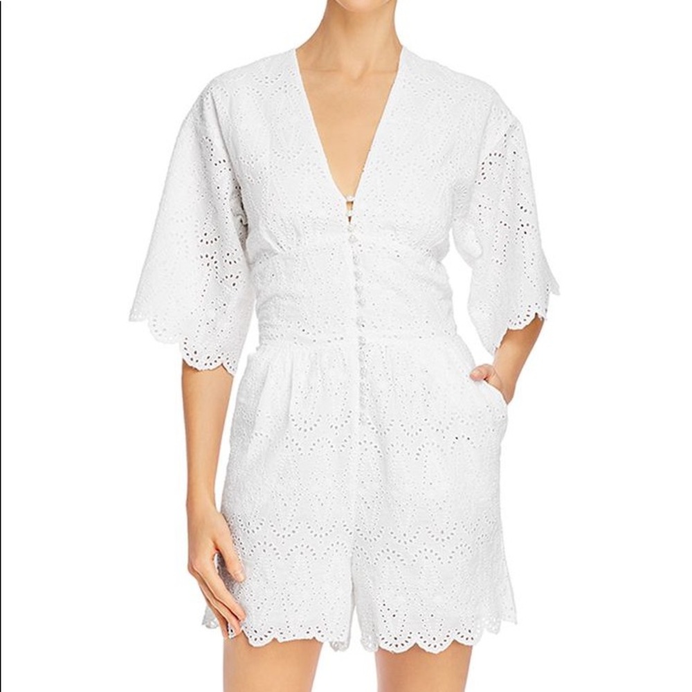 Notes du Nord cotton eyelet Omia Playsuit pearl Boho